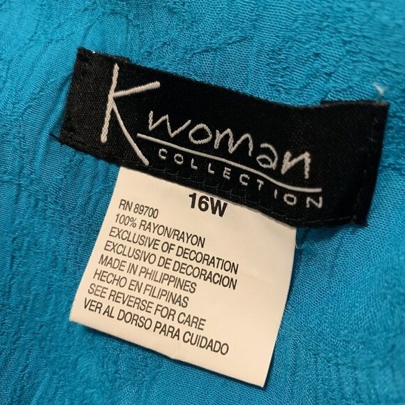 K Woman. Sz 16W. Rayon 2 piece Set w/ Crochet Lace Edging. Short Sleeve. B57 - Picture 7 of 7